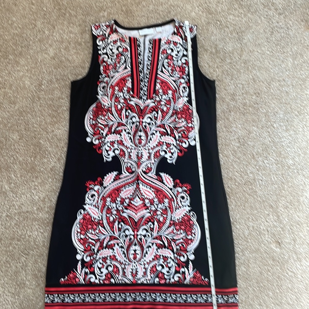 NY & Co Black and Red Tunic Style Sleeveless Cotton Stretch Dress Size Medium - Picture 6 of 6